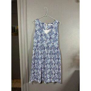Milly For Design Nation Italia Dress A-Line V-neck Blue Combo 8 Pleated Banvin